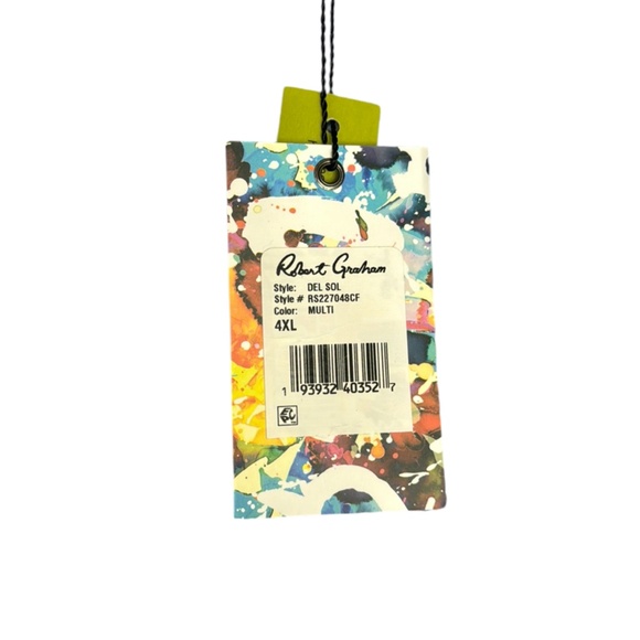 Robert Graham Del Sol Multi Print Button Up Short Sleeve Classic Fit Stretch 4XL - Picture 9 of 11